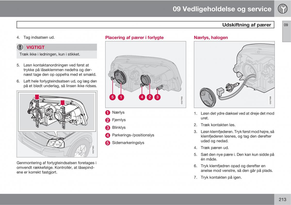 Volvo XC90 I 1 Bilens instruktionsbog / page 215