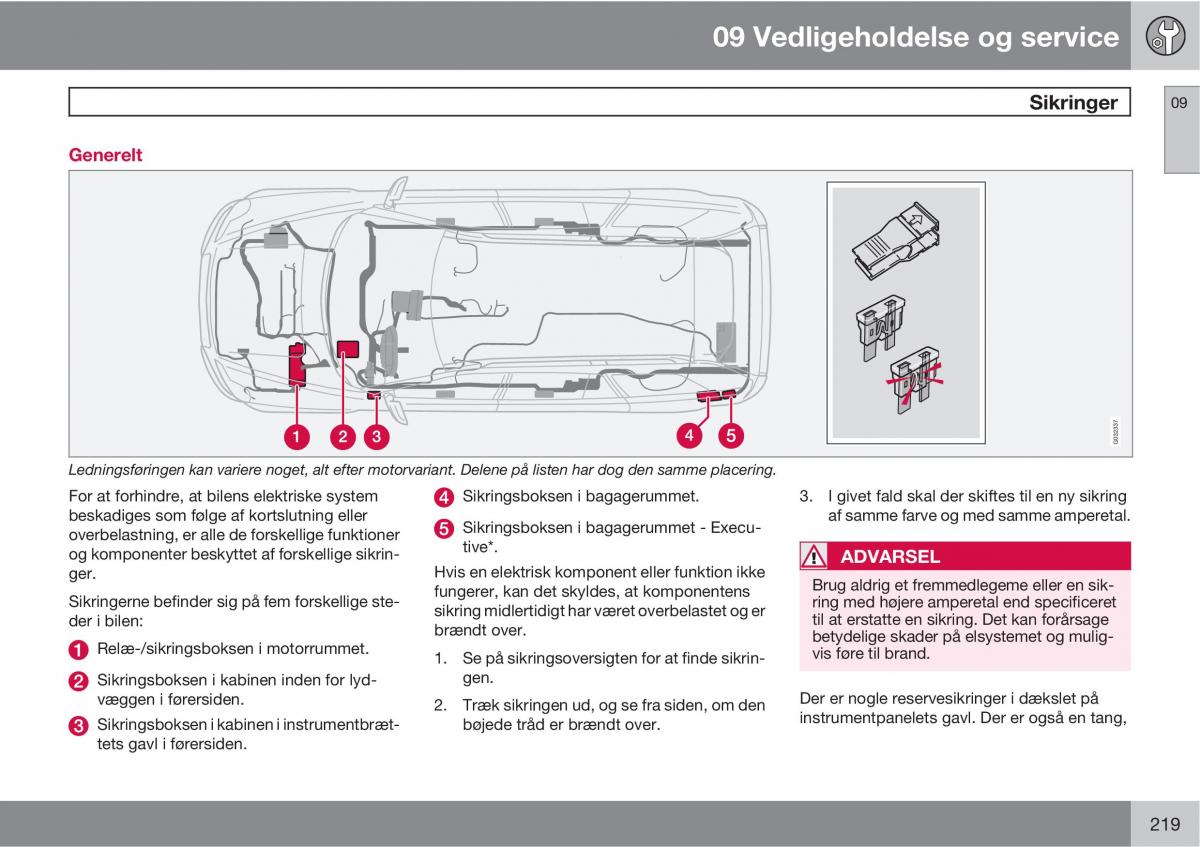 Volvo XC90 I 1 Bilens instruktionsbog / page 221