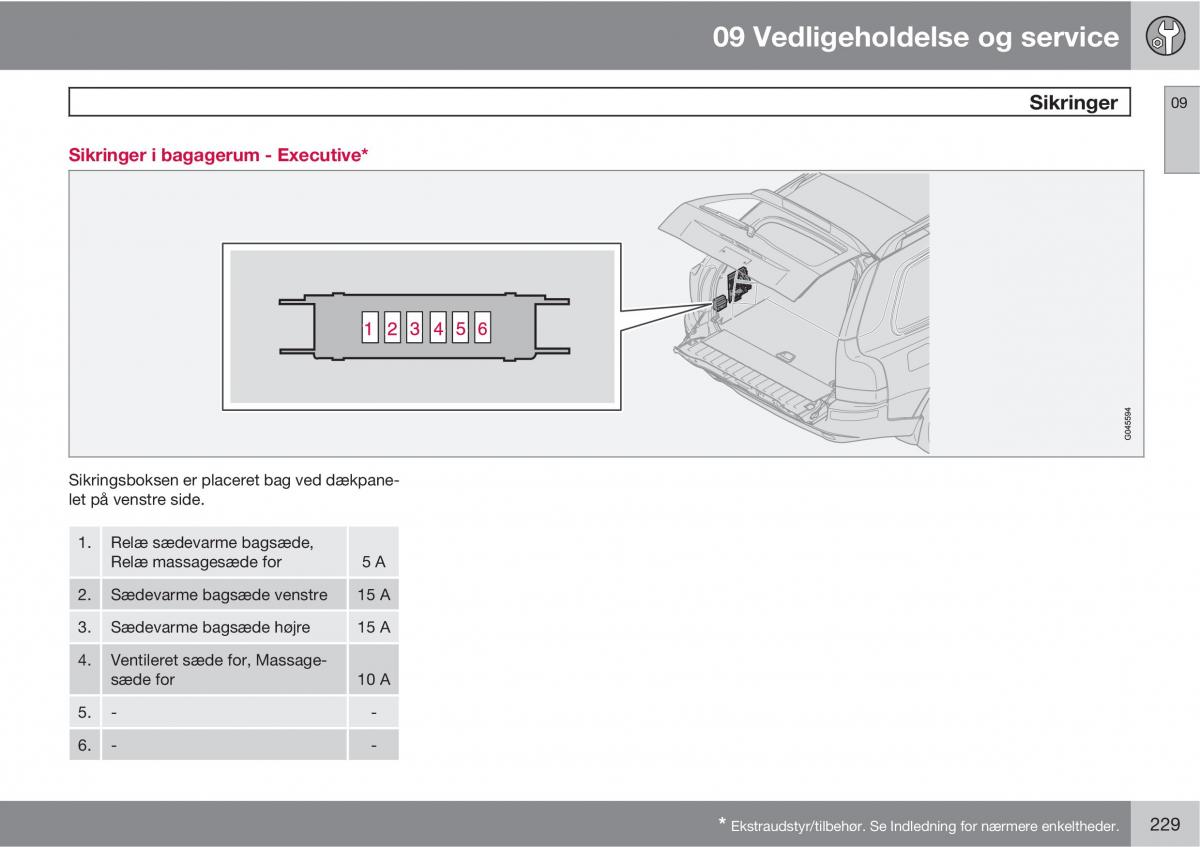 Volvo XC90 I 1 Bilens instruktionsbog / page 231