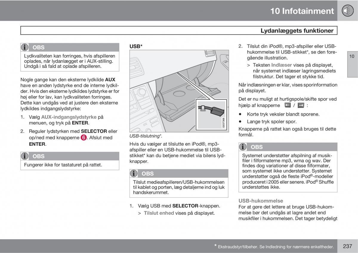 Volvo XC90 I 1 Bilens instruktionsbog / page 239