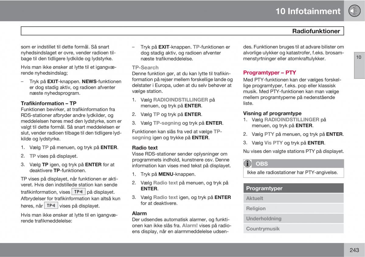 Volvo XC90 I 1 Bilens instruktionsbog / page 245