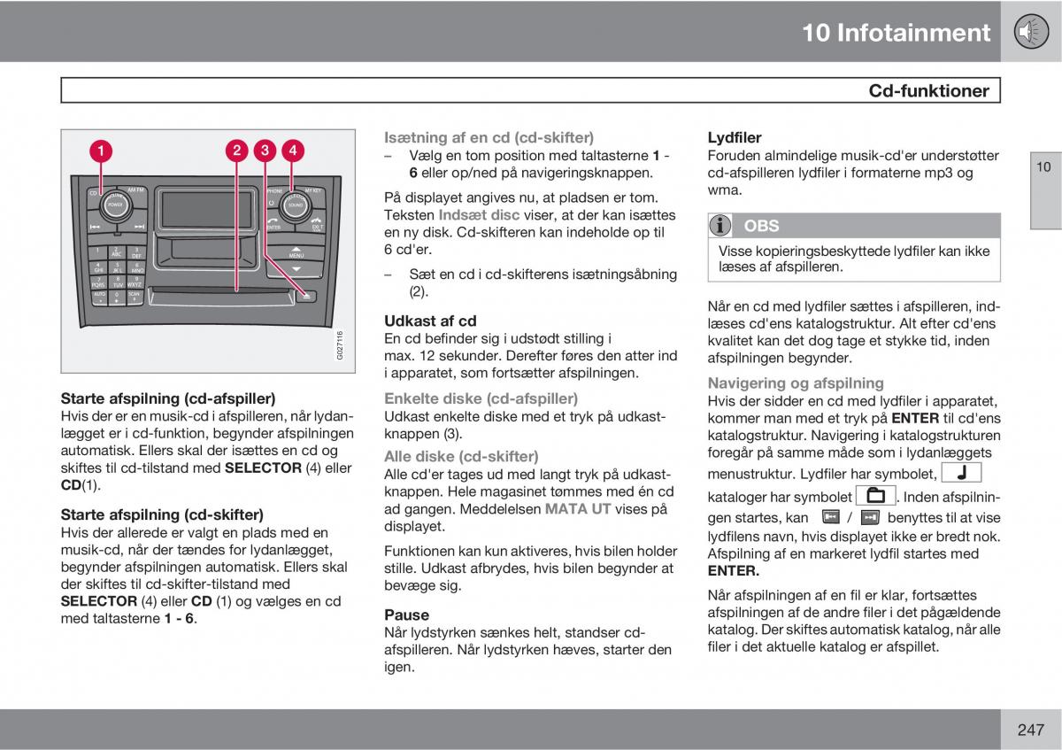 Volvo XC90 I 1 Bilens instruktionsbog / page 249