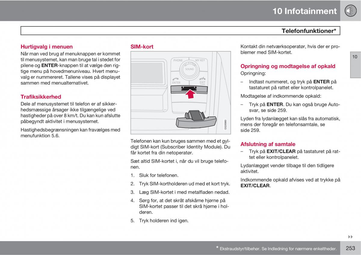 Volvo XC90 I 1 Bilens instruktionsbog / page 255