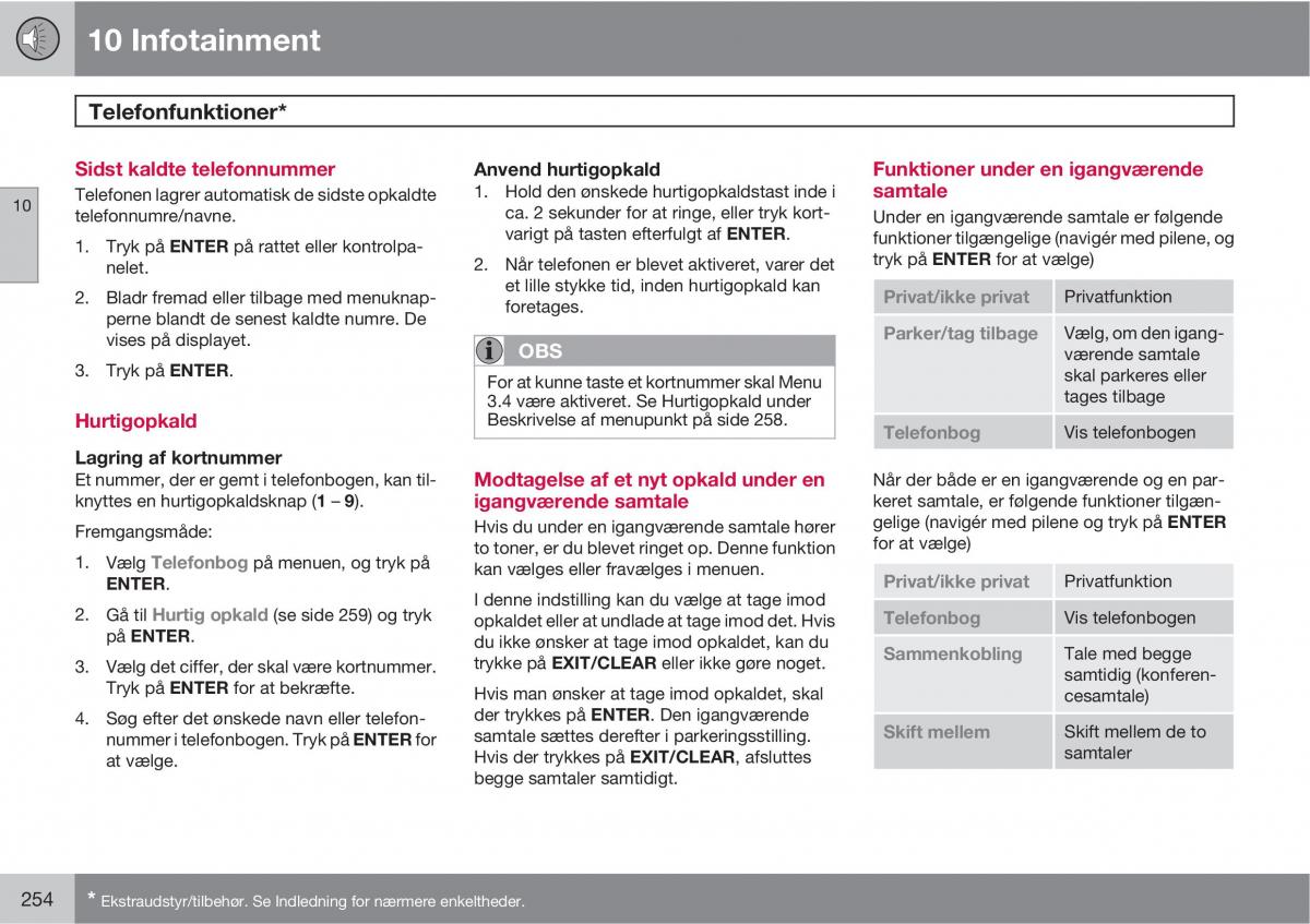 Volvo XC90 I 1 Bilens instruktionsbog / page 256