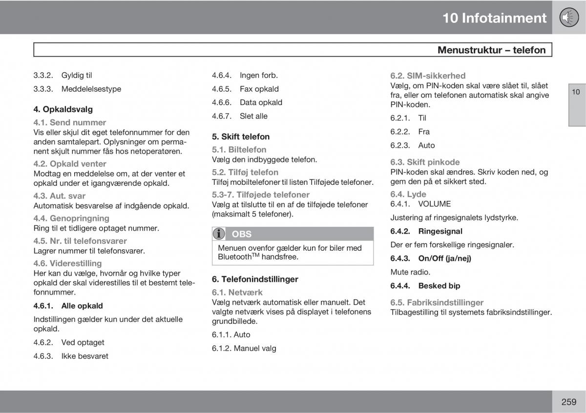 Volvo XC90 I 1 Bilens instruktionsbog / page 261