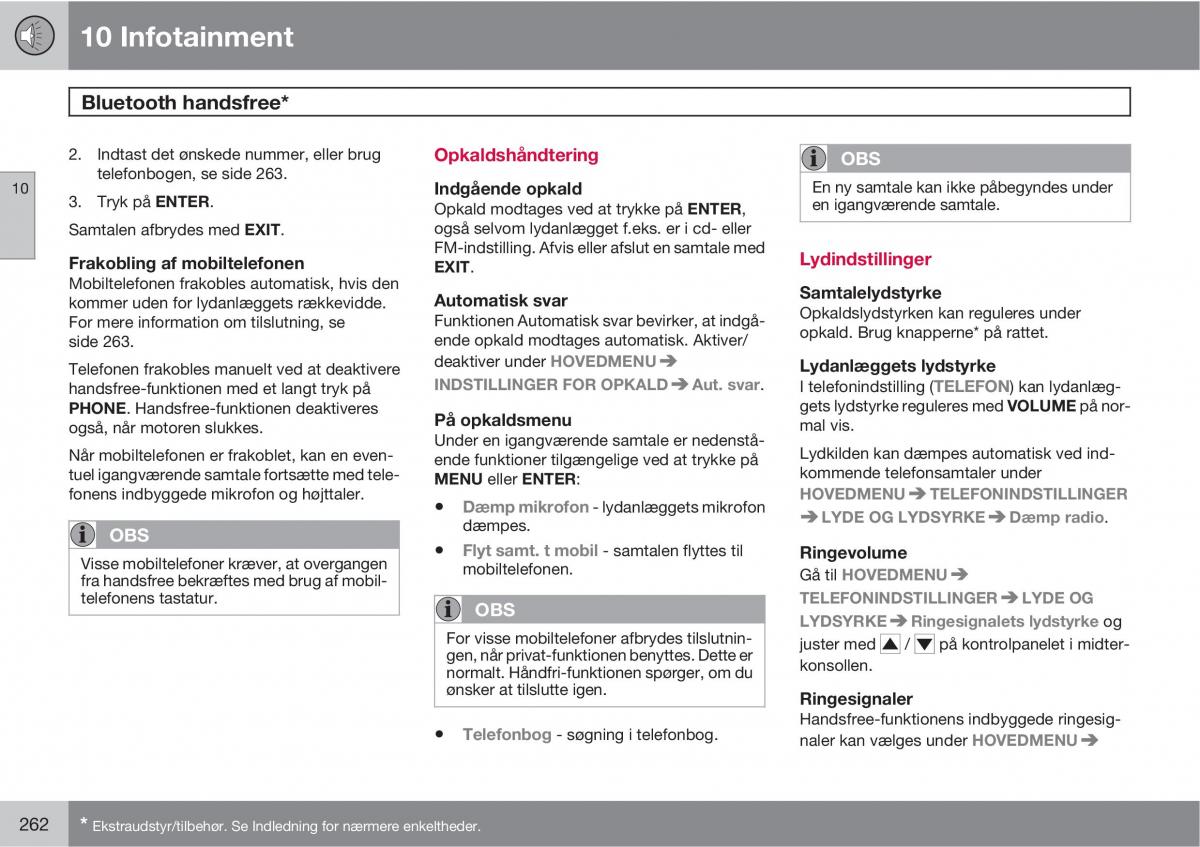 Volvo XC90 I 1 Bilens instruktionsbog / page 264