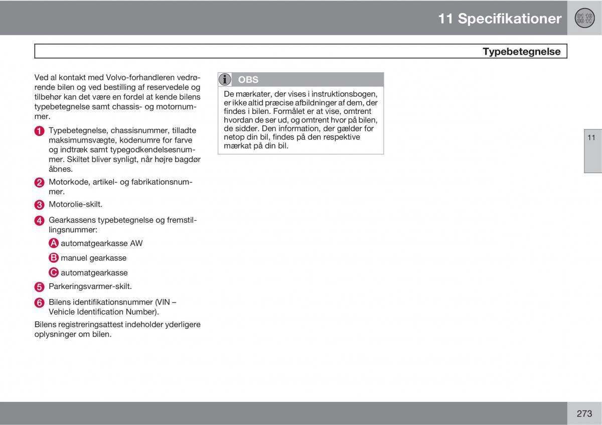 Volvo XC90 I 1 Bilens instruktionsbog / page 275