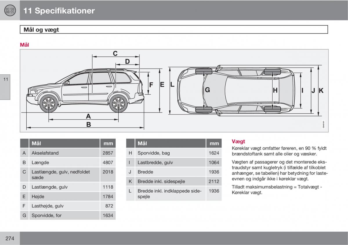 Volvo XC90 I 1 Bilens instruktionsbog / page 276