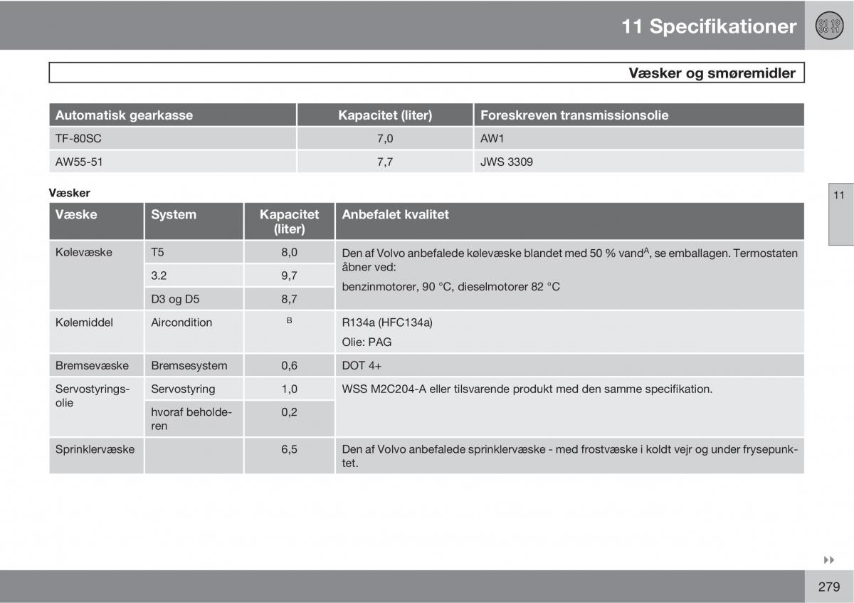 Volvo XC90 I 1 Bilens instruktionsbog / page 281