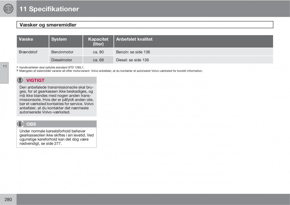 Volvo XC90 I 1 Bilens instruktionsbog / page 282