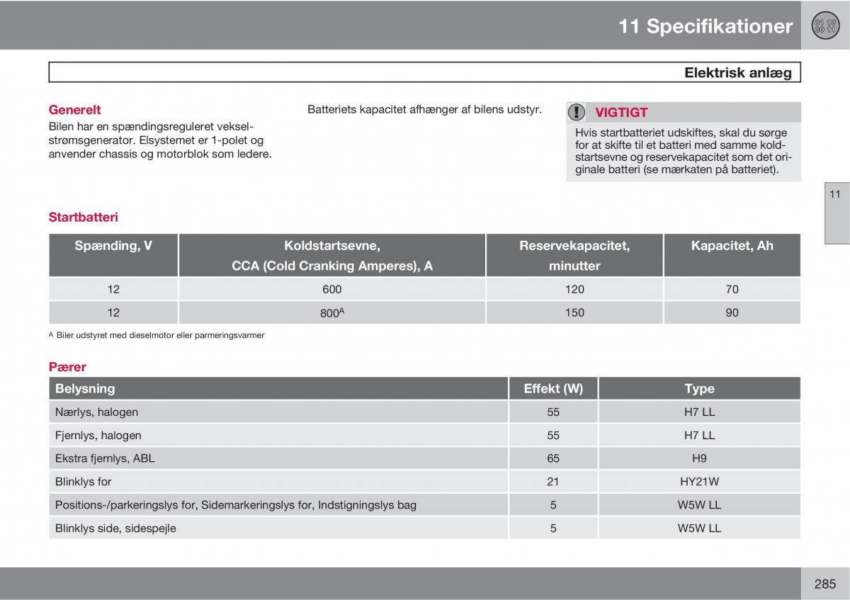 Volvo XC90 I 1 Bilens instruktionsbog / page 287