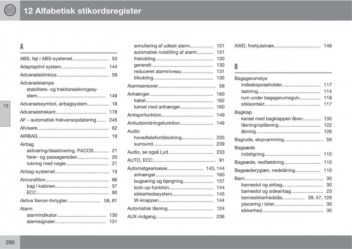 Volvo XC90 I 1 Bilens instruktionsbog / page 292