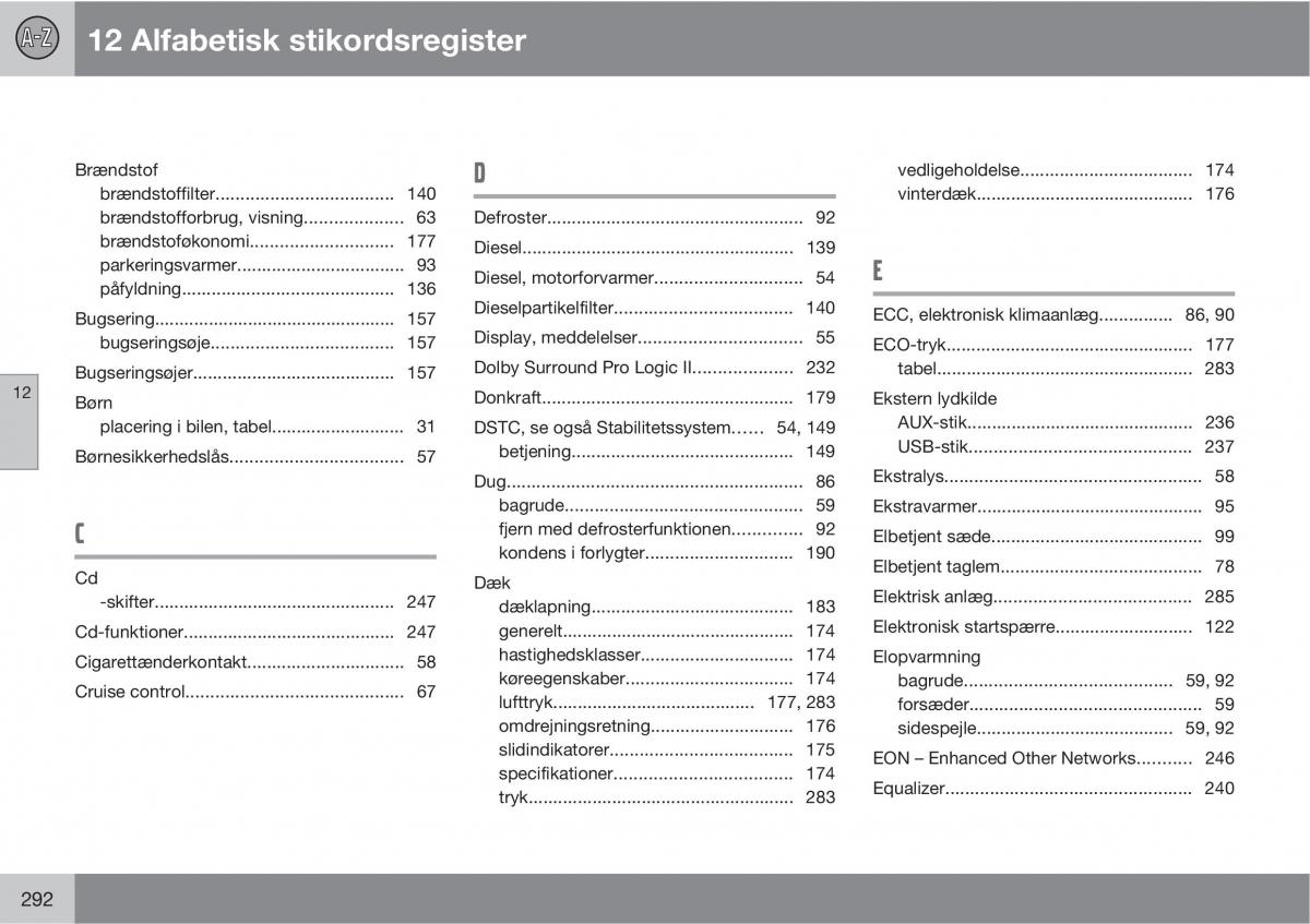 Volvo XC90 I 1 Bilens instruktionsbog / page 294