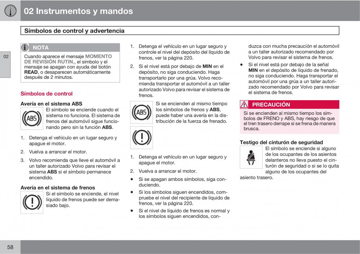 Volvo XC90 I 1 manual del propietario / page 60