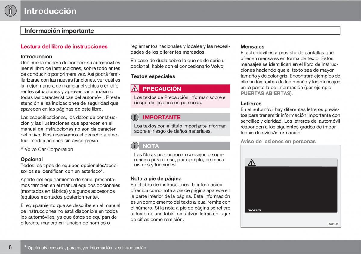 Volvo XC90 I 1 manual del propietario / page 10