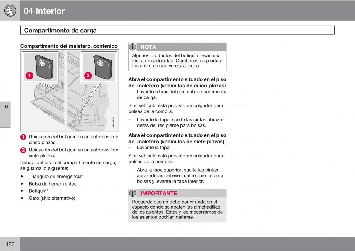 Volvo XC90 I 1 manual del propietario / page 128