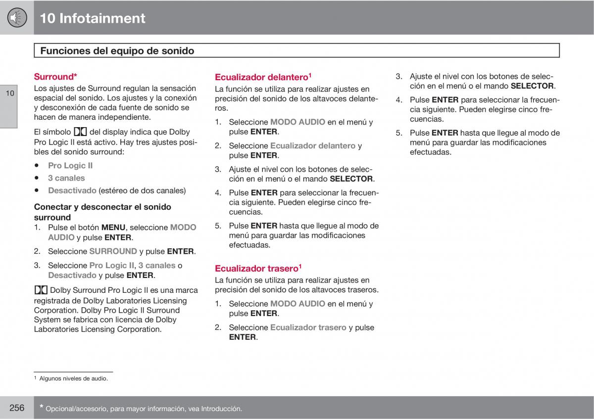 Volvo XC90 I 1 manual del propietario / page 258