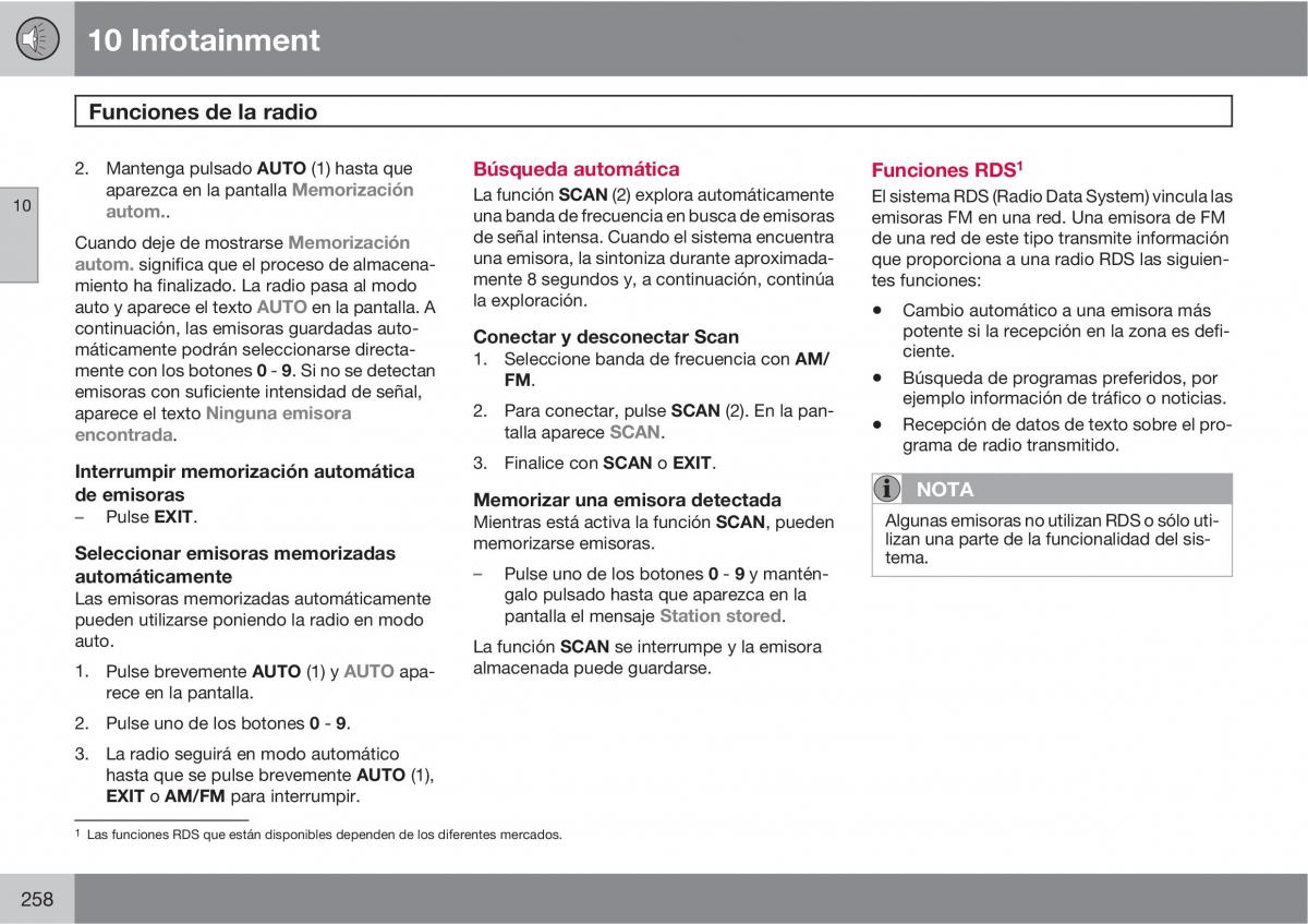 Volvo XC90 I 1 manual del propietario / page 260