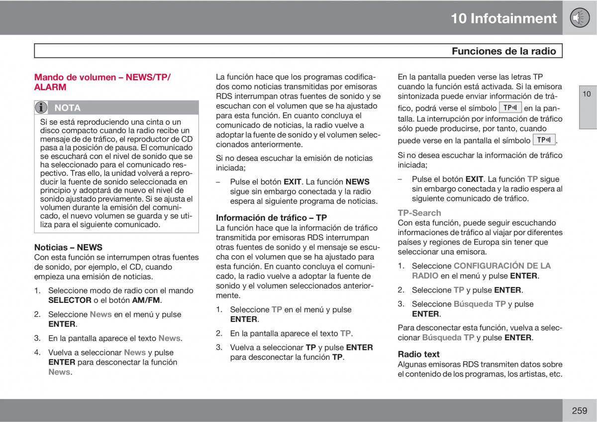 Volvo XC90 I 1 manual del propietario / page 261