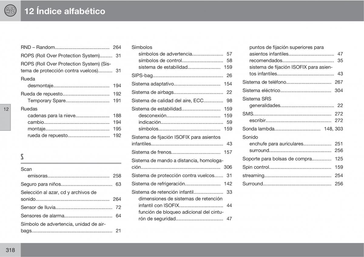 Volvo XC90 I 1 manual del propietario / page 320