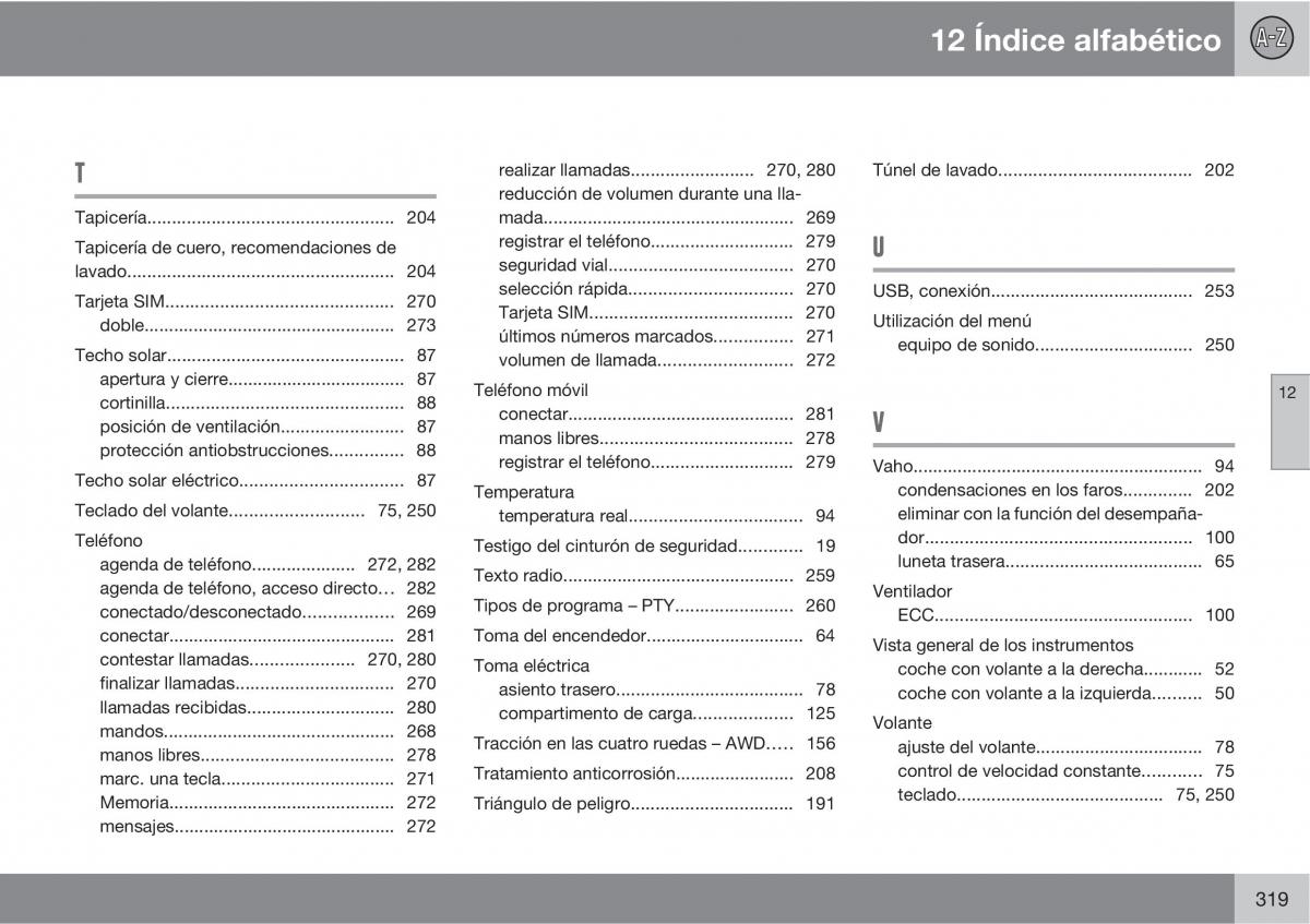 Volvo XC90 I 1 manual del propietario / page 321