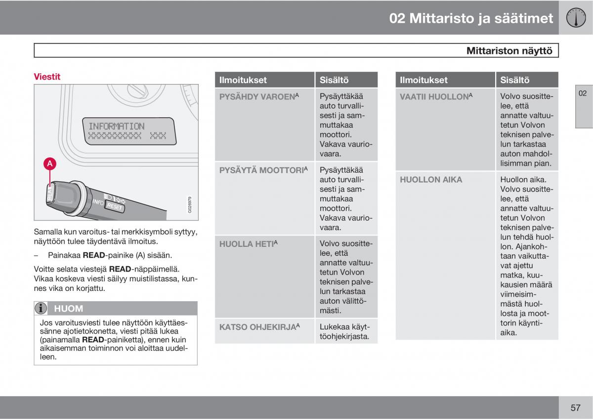 Volvo XC90 I 1 omistajan kasikirja / page 59