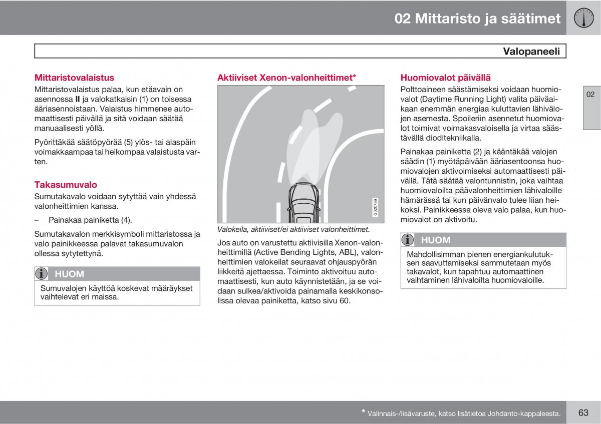 Volvo XC90 I 1 omistajan kasikirja / page 65