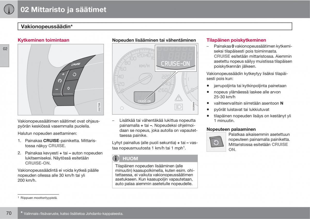 Volvo XC90 I 1 omistajan kasikirja / page 72