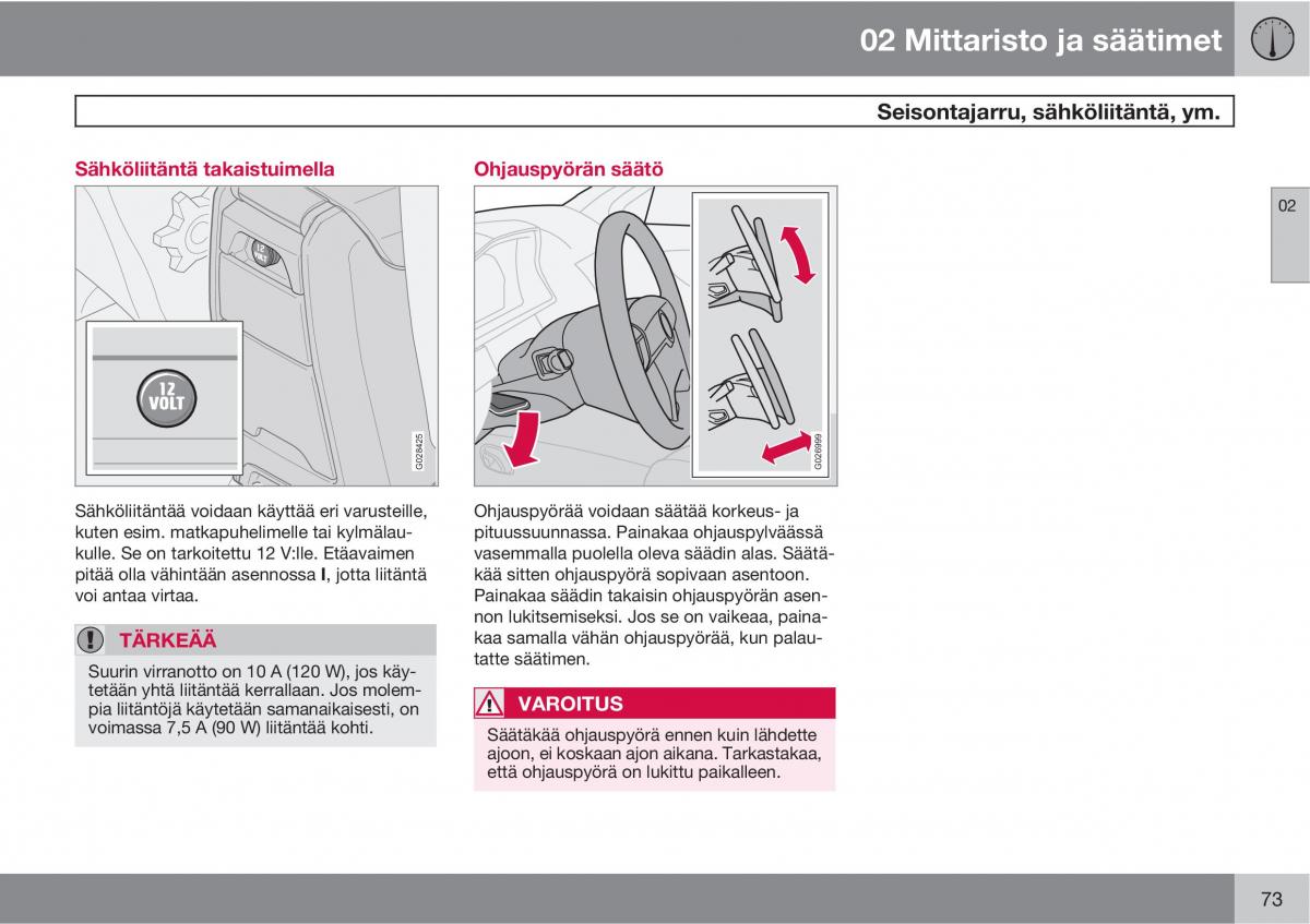 Volvo XC90 I 1 omistajan kasikirja / page 75