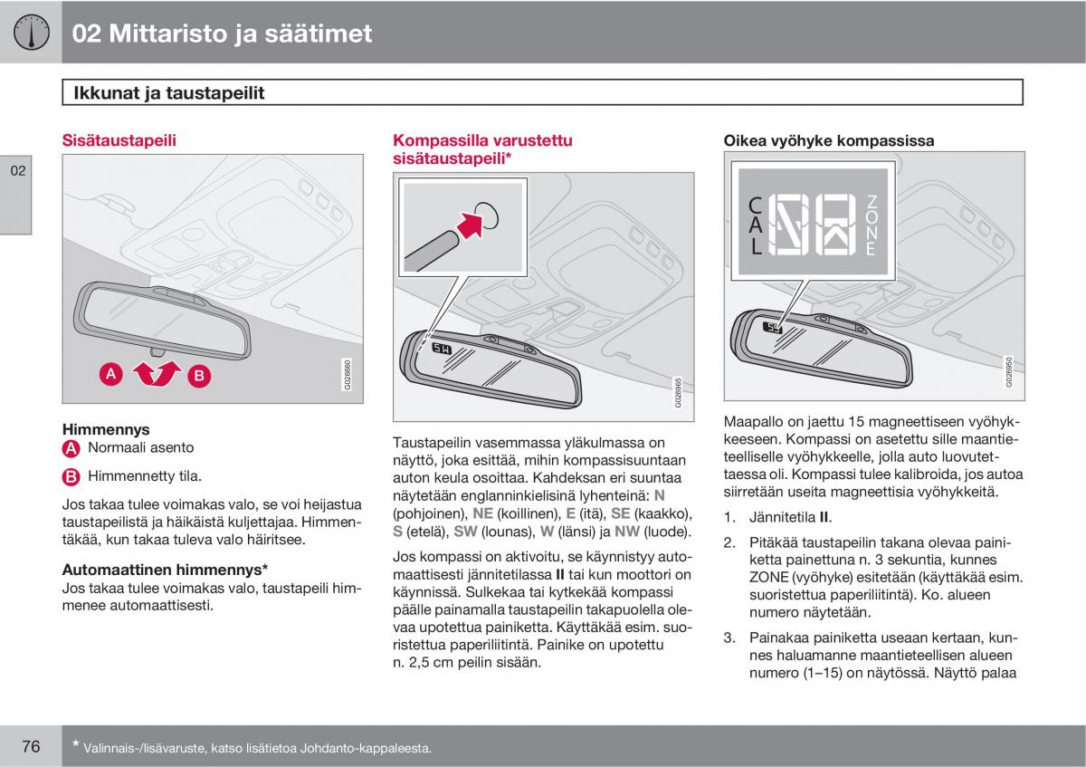 Volvo XC90 I 1 omistajan kasikirja / page 78