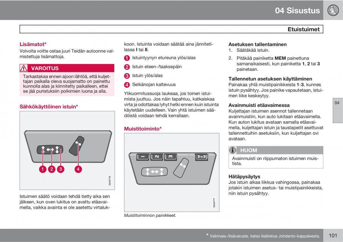 Volvo XC90 I 1 omistajan kasikirja / page 103