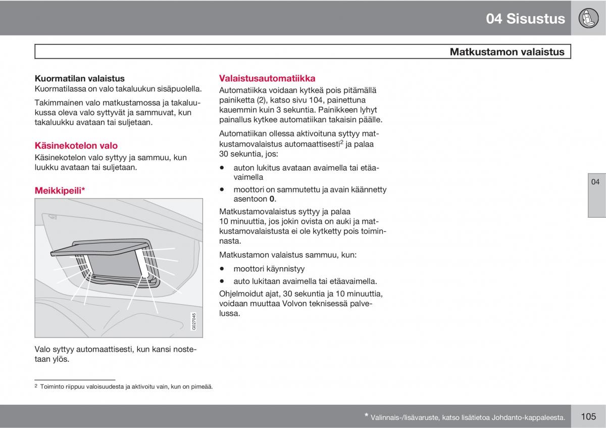 Volvo XC90 I 1 omistajan kasikirja / page 107