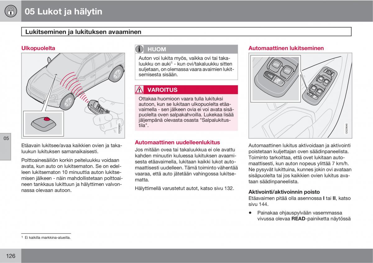 Volvo XC90 I 1 omistajan kasikirja / page 128