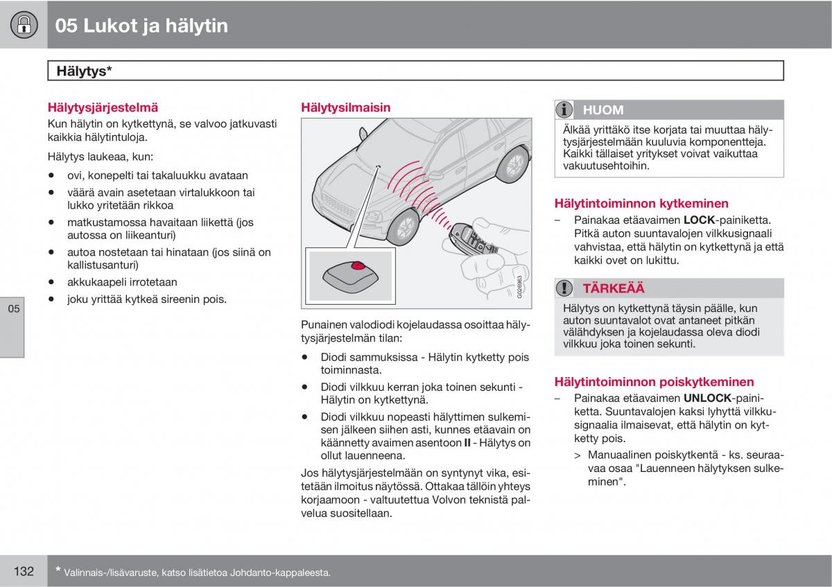 Volvo XC90 I 1 omistajan kasikirja / page 134