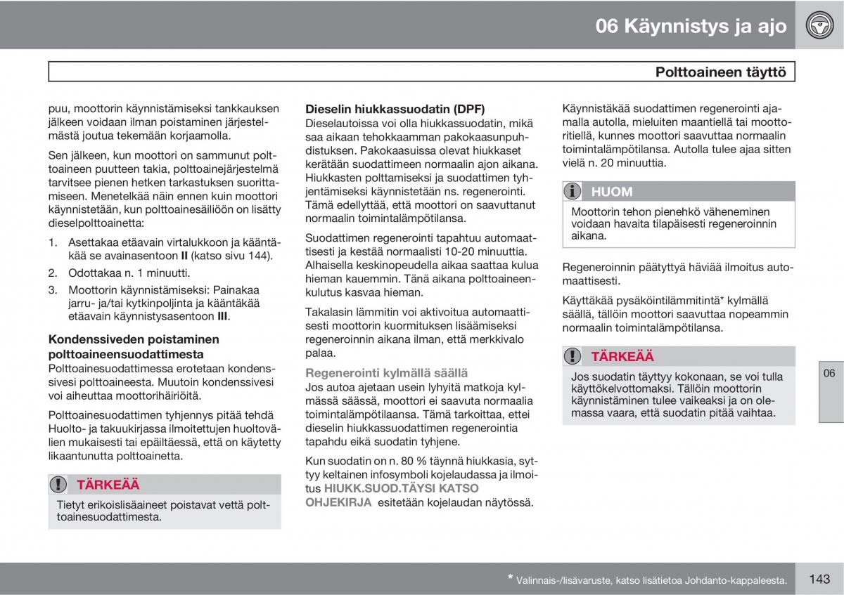 Volvo XC90 I 1 omistajan kasikirja / page 145