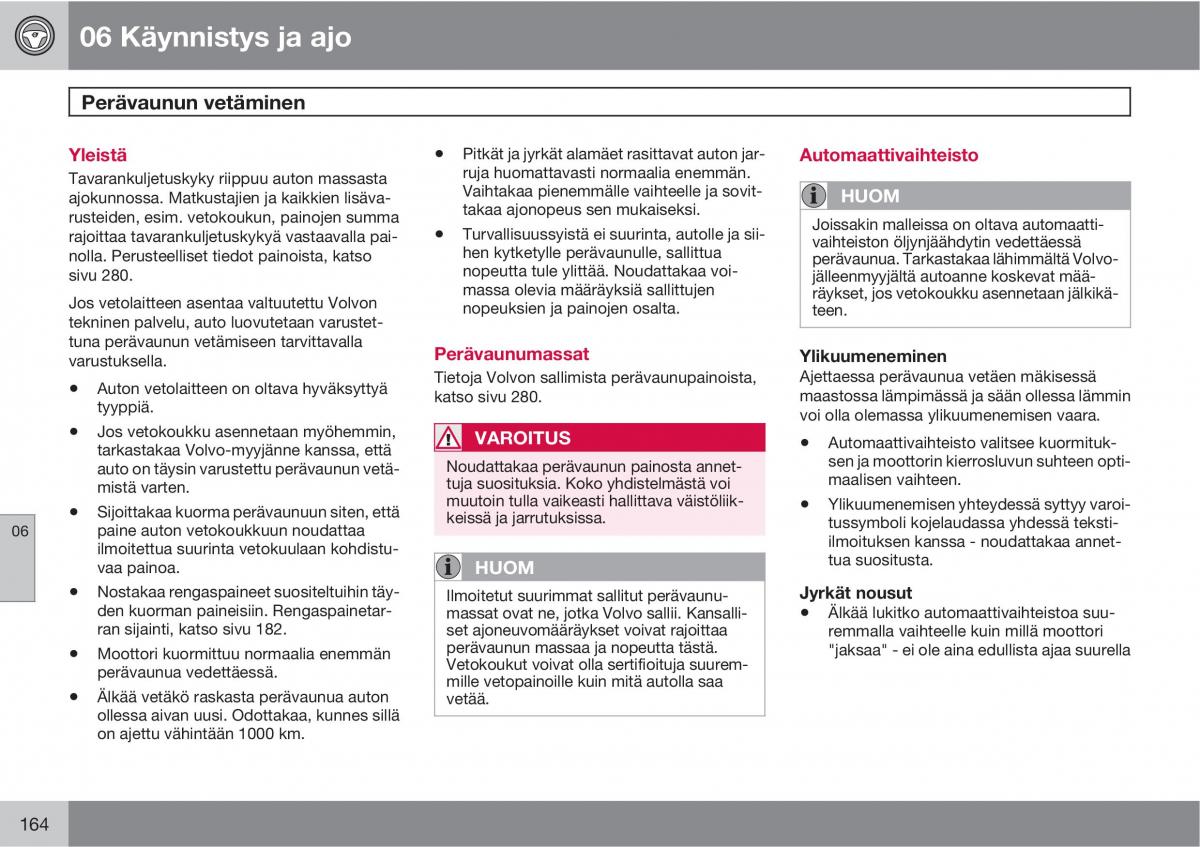 Volvo XC90 I 1 omistajan kasikirja / page 166