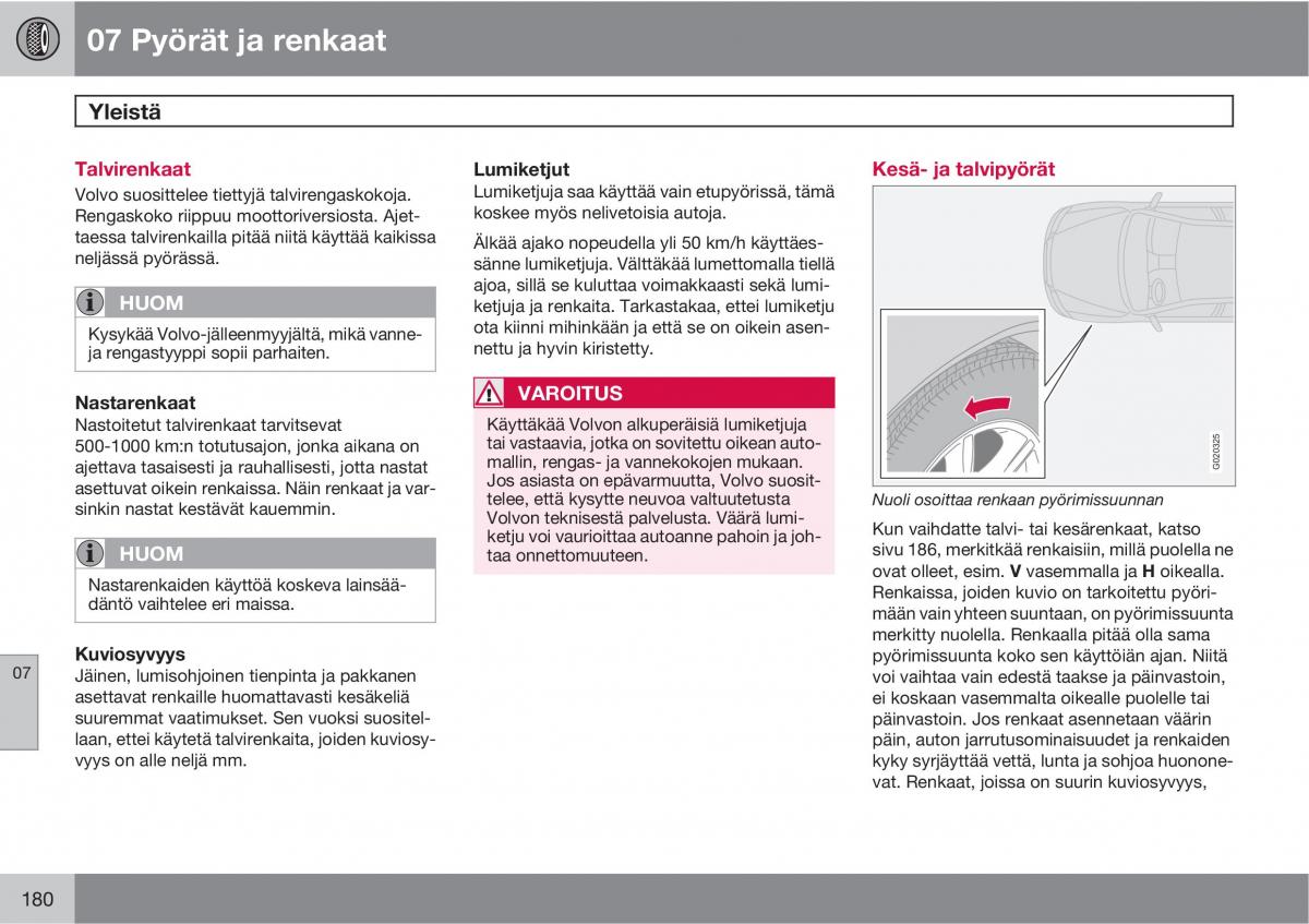 Volvo XC90 I 1 omistajan kasikirja / page 182