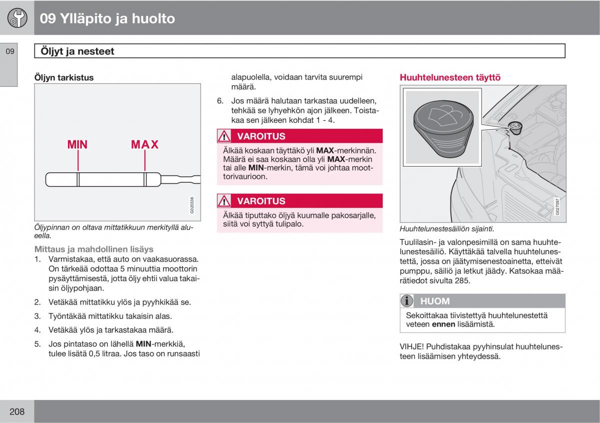 Volvo XC90 I 1 omistajan kasikirja / page 210