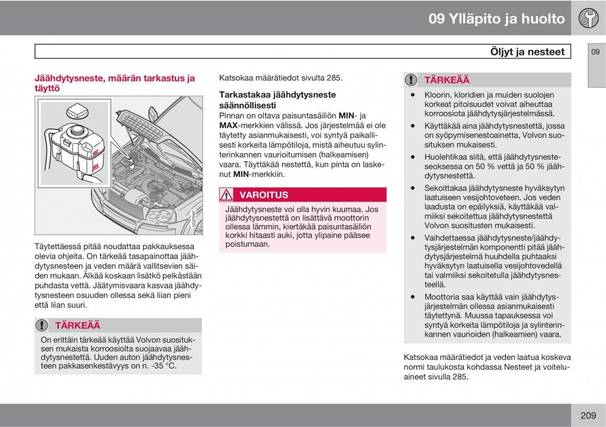 Volvo XC90 I 1 omistajan kasikirja / page 211