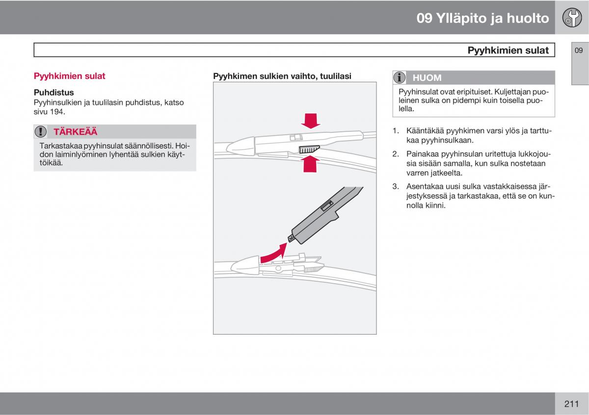 Volvo XC90 I 1 omistajan kasikirja / page 213