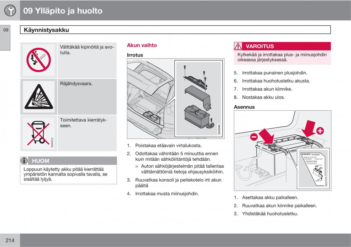 Volvo XC90 I 1 omistajan kasikirja / page 216