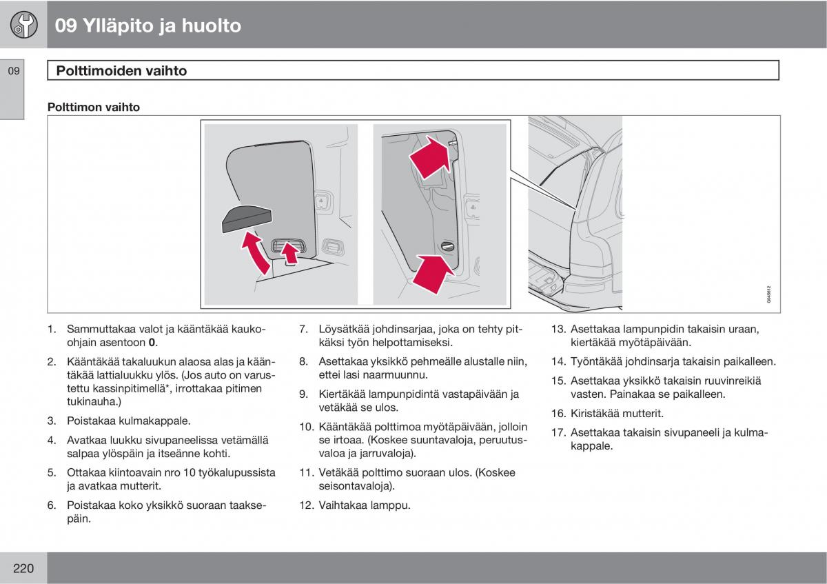 Volvo XC90 I 1 omistajan kasikirja / page 222