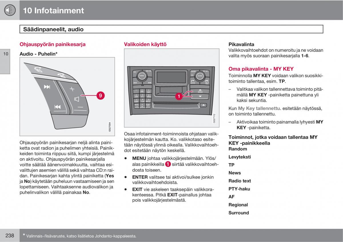 Volvo XC90 I 1 omistajan kasikirja / page 240