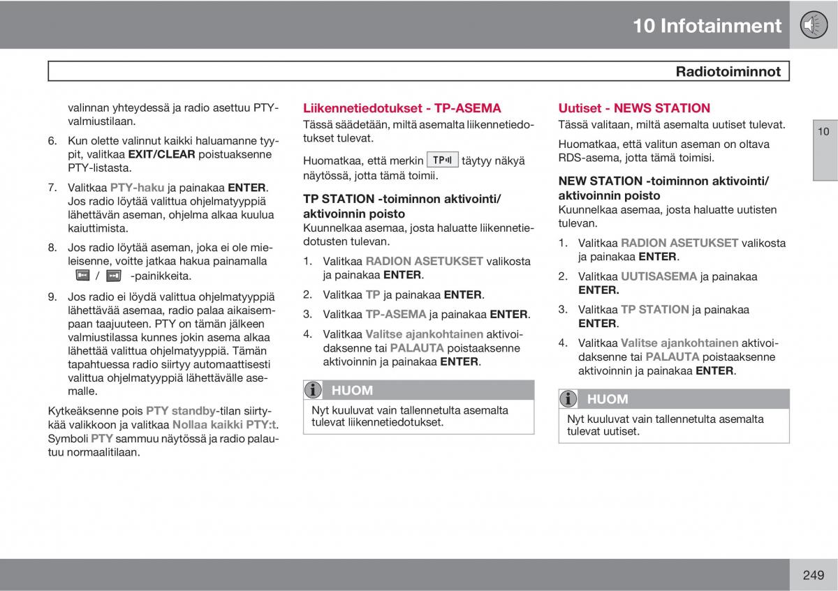 Volvo XC90 I 1 omistajan kasikirja / page 251