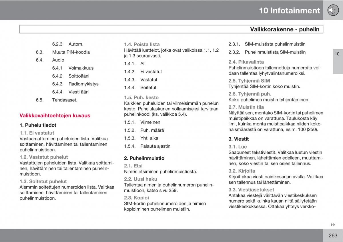 Volvo XC90 I 1 omistajan kasikirja / page 265