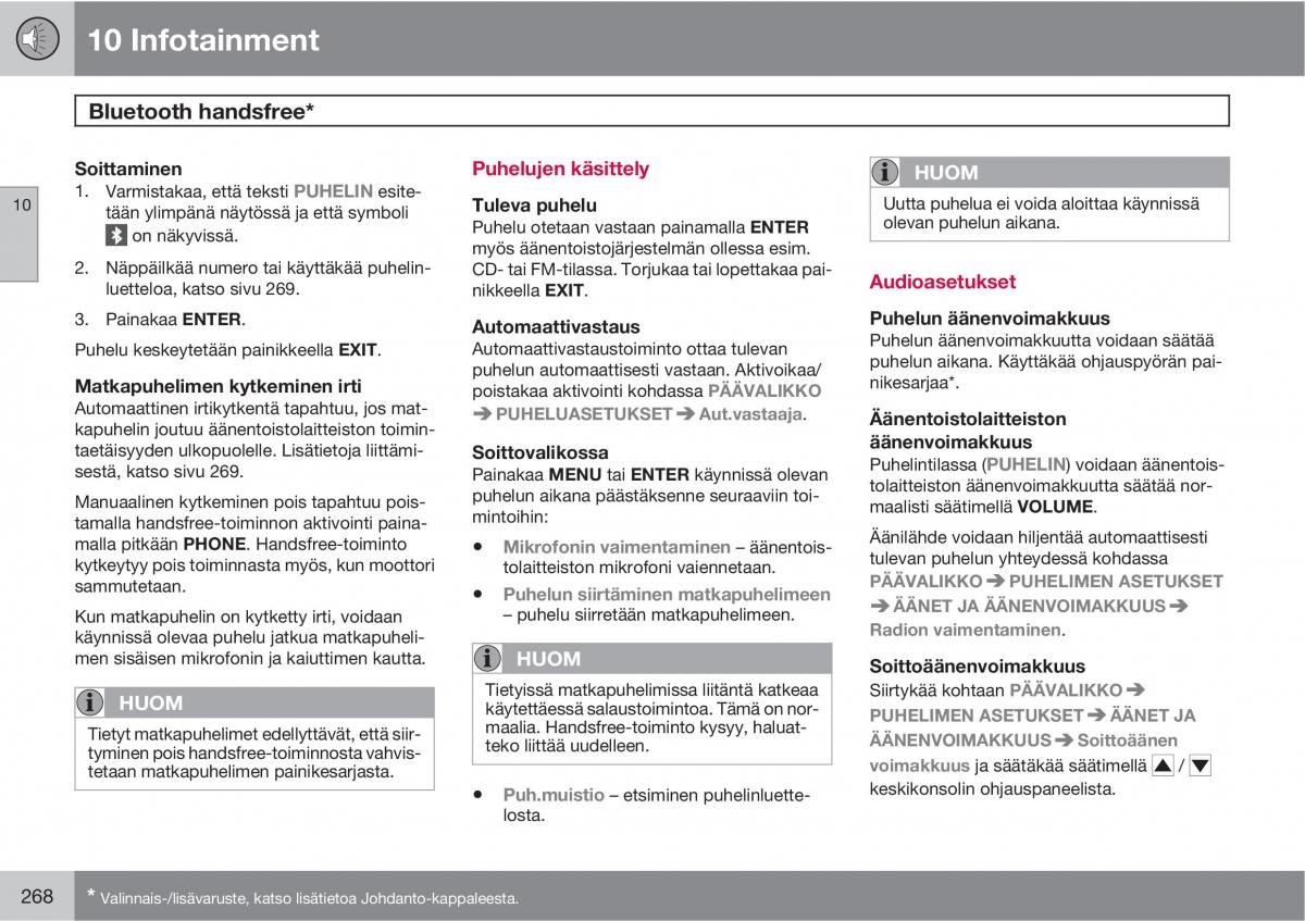 Volvo XC90 I 1 omistajan kasikirja / page 270