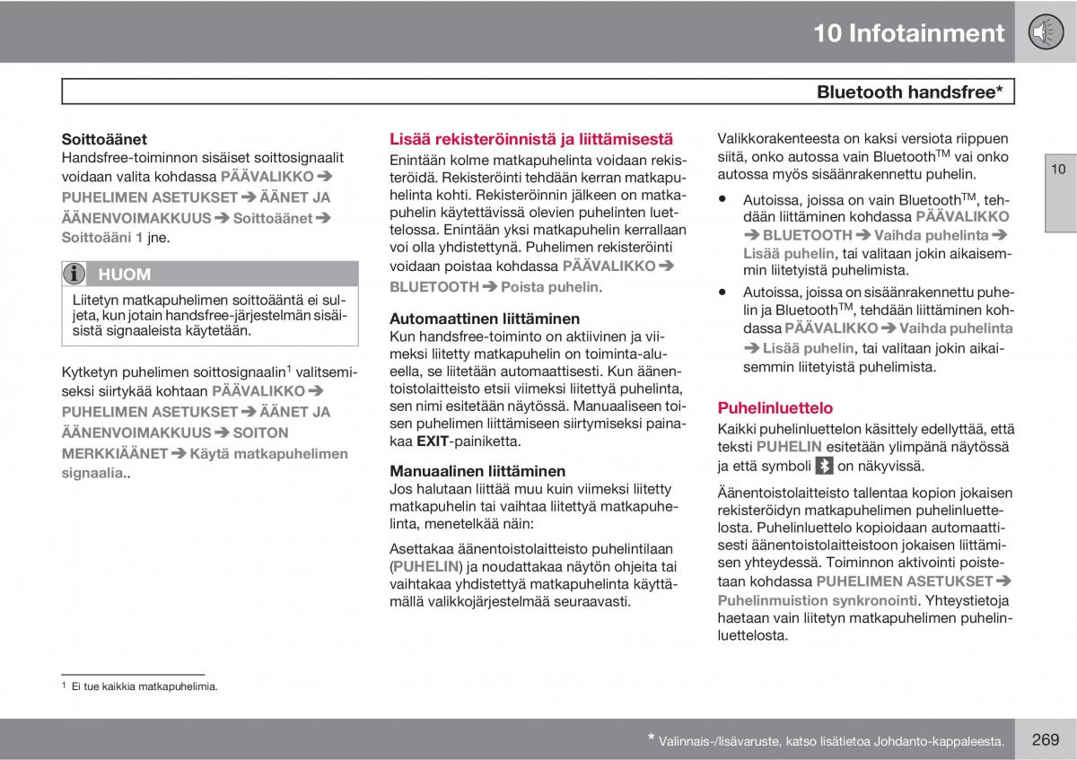 Volvo XC90 I 1 omistajan kasikirja / page 271