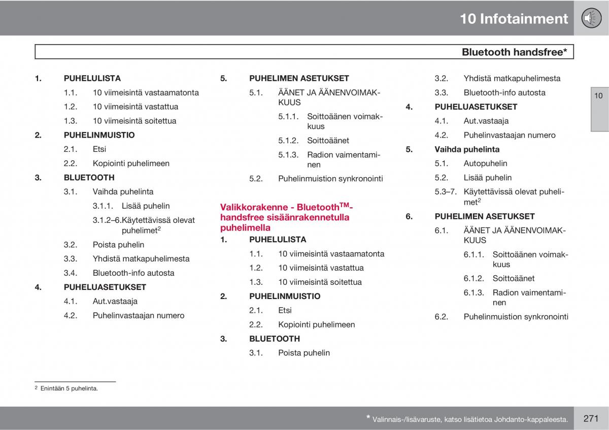 Volvo XC90 I 1 omistajan kasikirja / page 273