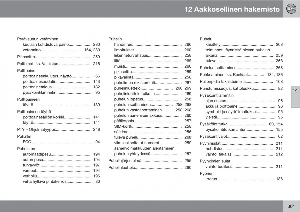 Volvo XC90 I 1 omistajan kasikirja / page 303