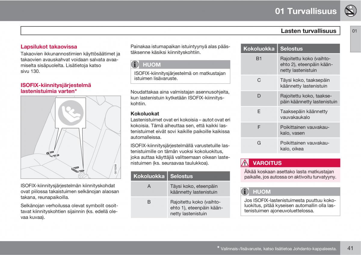 Volvo XC90 I 1 omistajan kasikirja / page 43